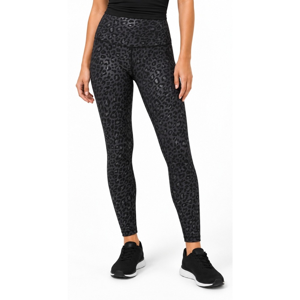 Beyond Yoga Leggings Womens Large Blue Softmark Caught In The Midi Leopard Print